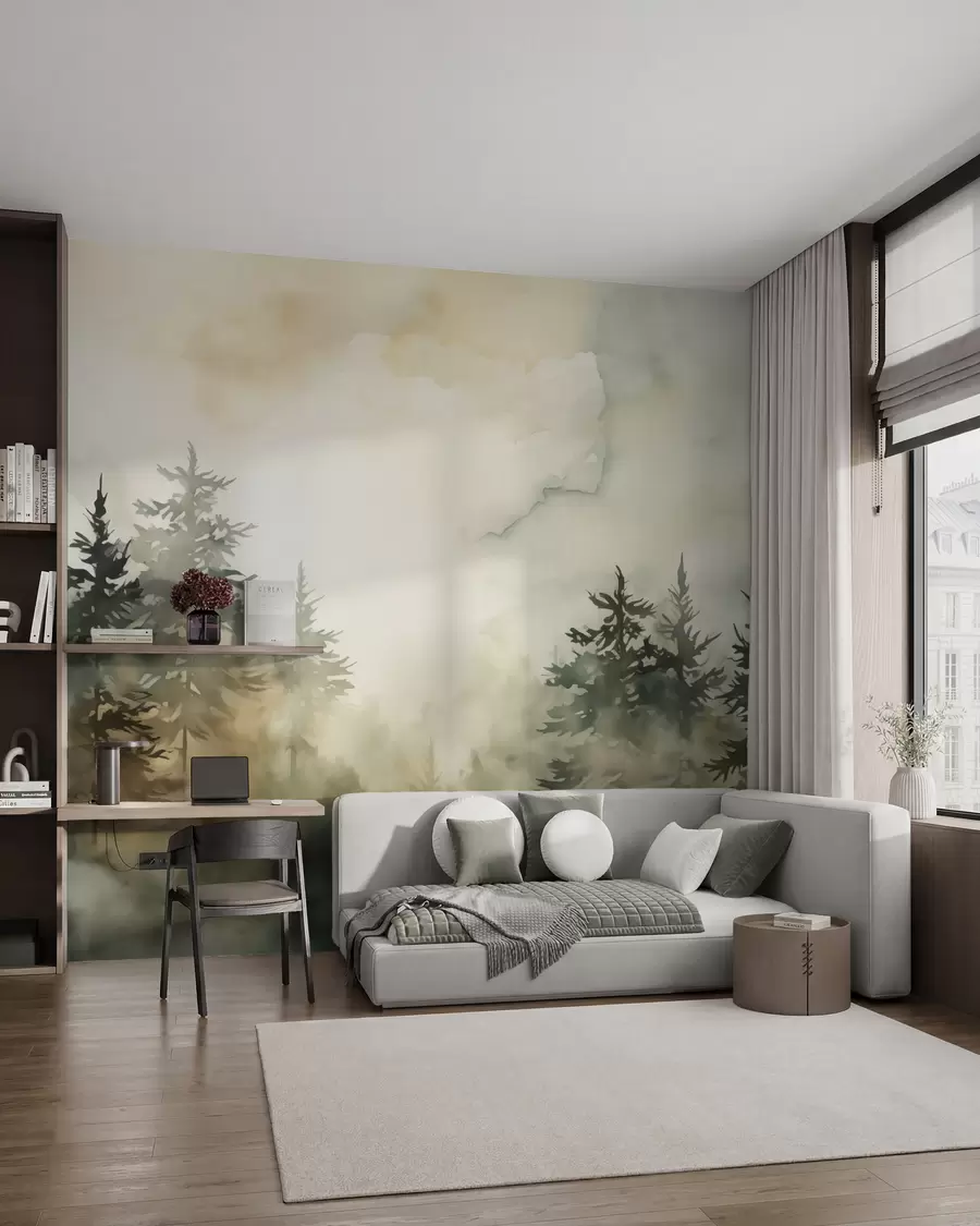 stenske poslikave Gozdna imitacija slikarstva akvarel w02473