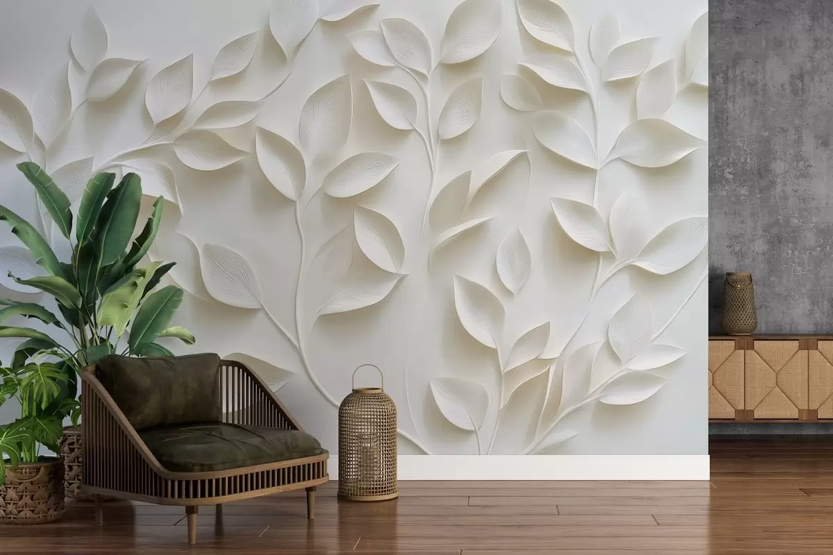 stenske poslikave Obsežne veje z listi w02504