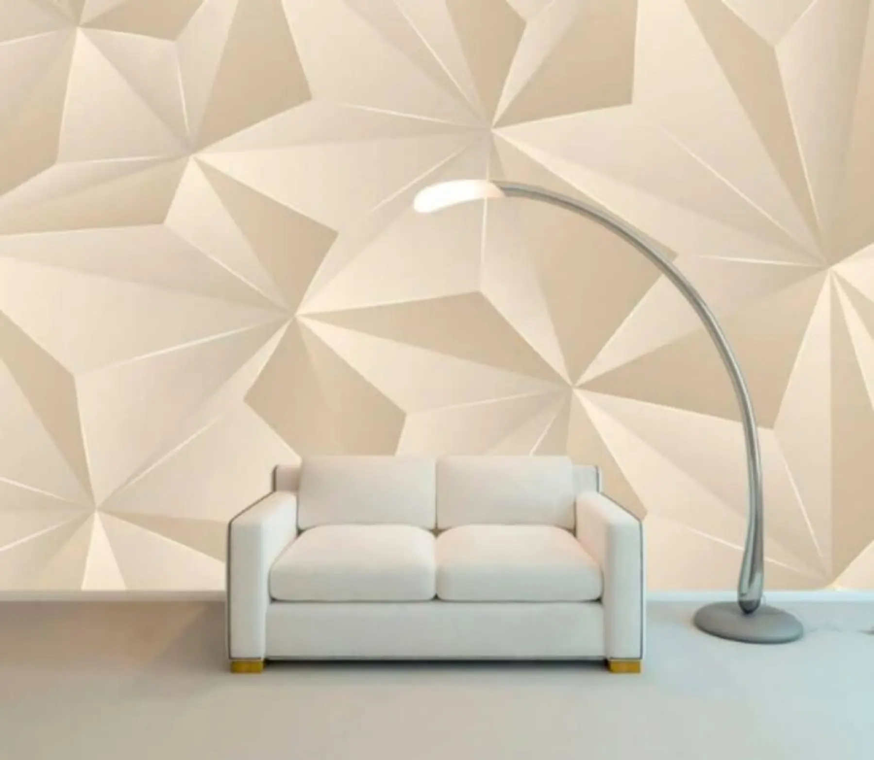 stenske poslikave Geometrijski relief v bež barvi u42449