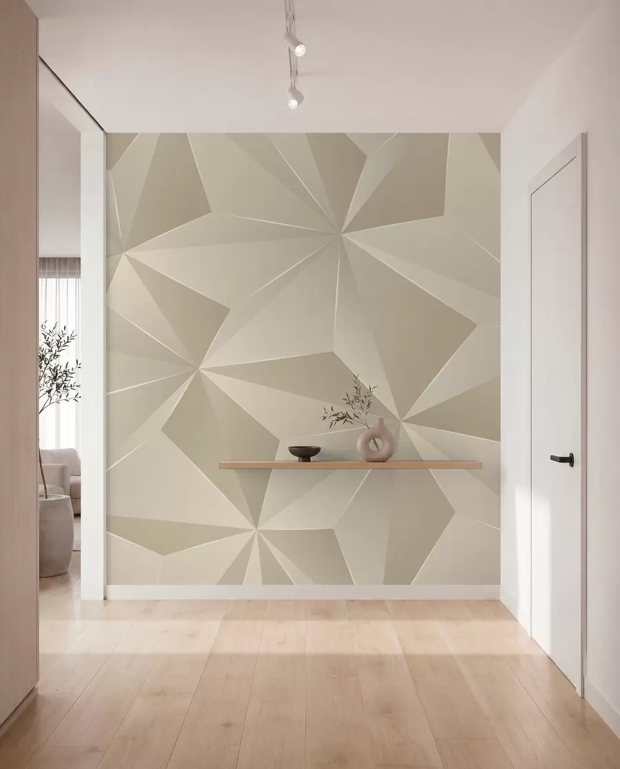 stenske poslikave Geometrijski relief v bež barvi u42449