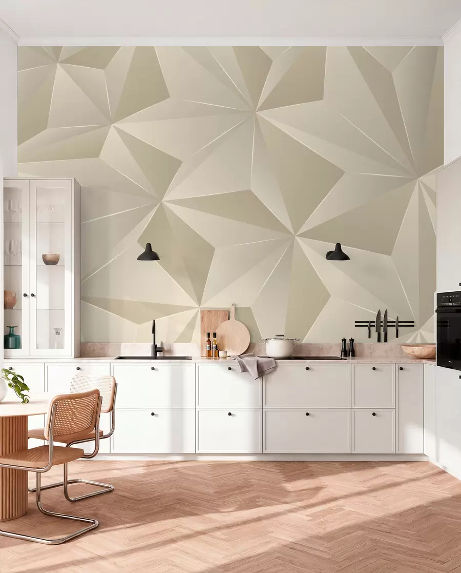 stenske poslikave Geometrijski relief v bež barvi u42449