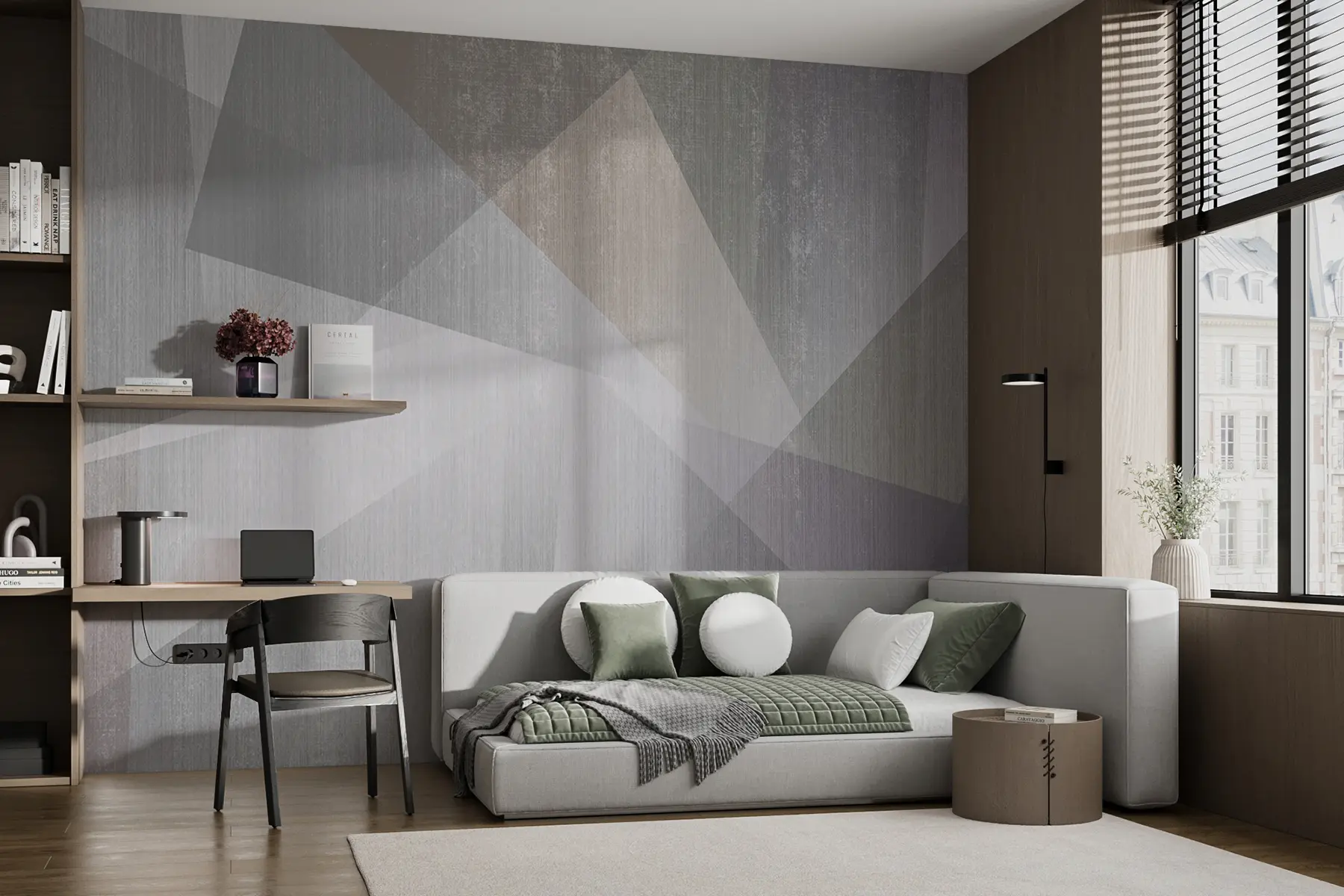 stenske poslikave Pravokotnik, siva e art u45929