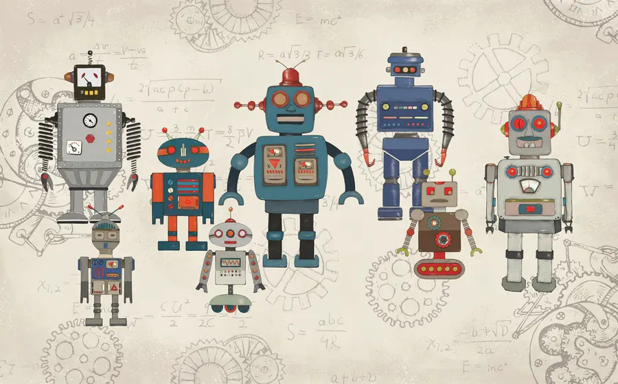 stenske poslikave Narisane robotske igrače u46535