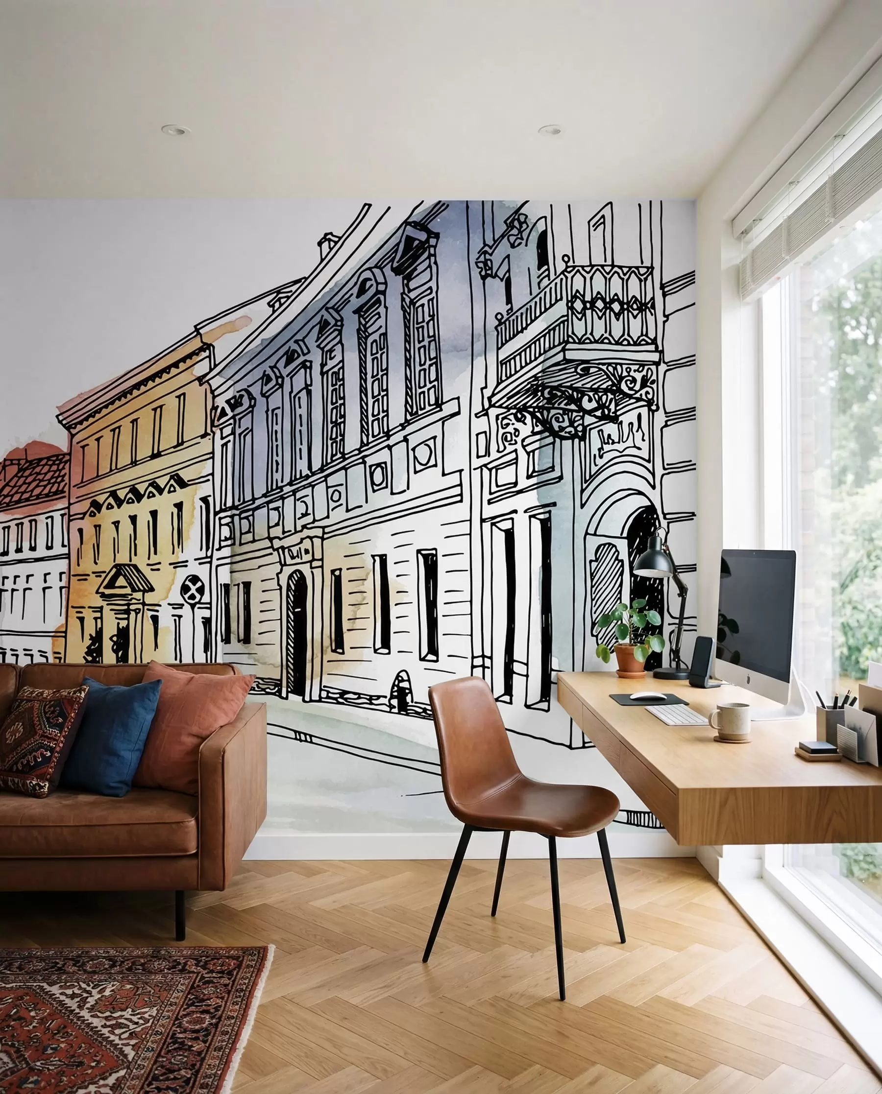 stenske poslikave Staro mesto v akvarelu u51062