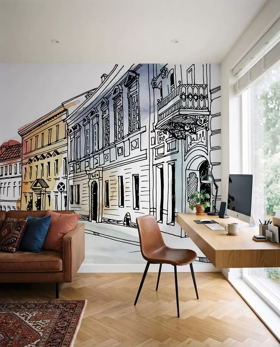 stenske poslikave Staro mesto, marker in akvarel u51062