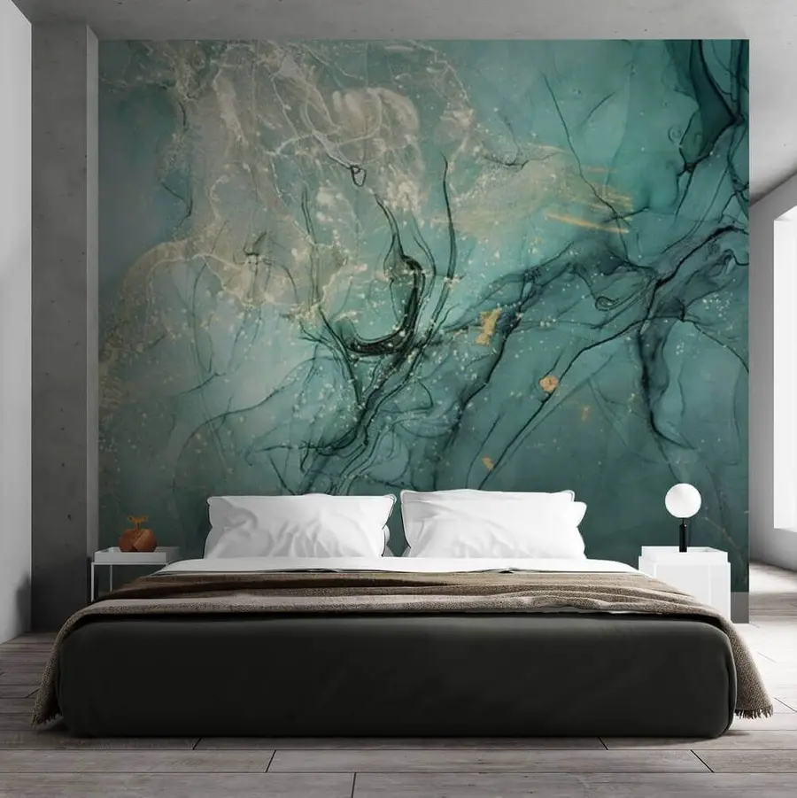 stenske poslikave Turkizni marmor s fino meglico u51399