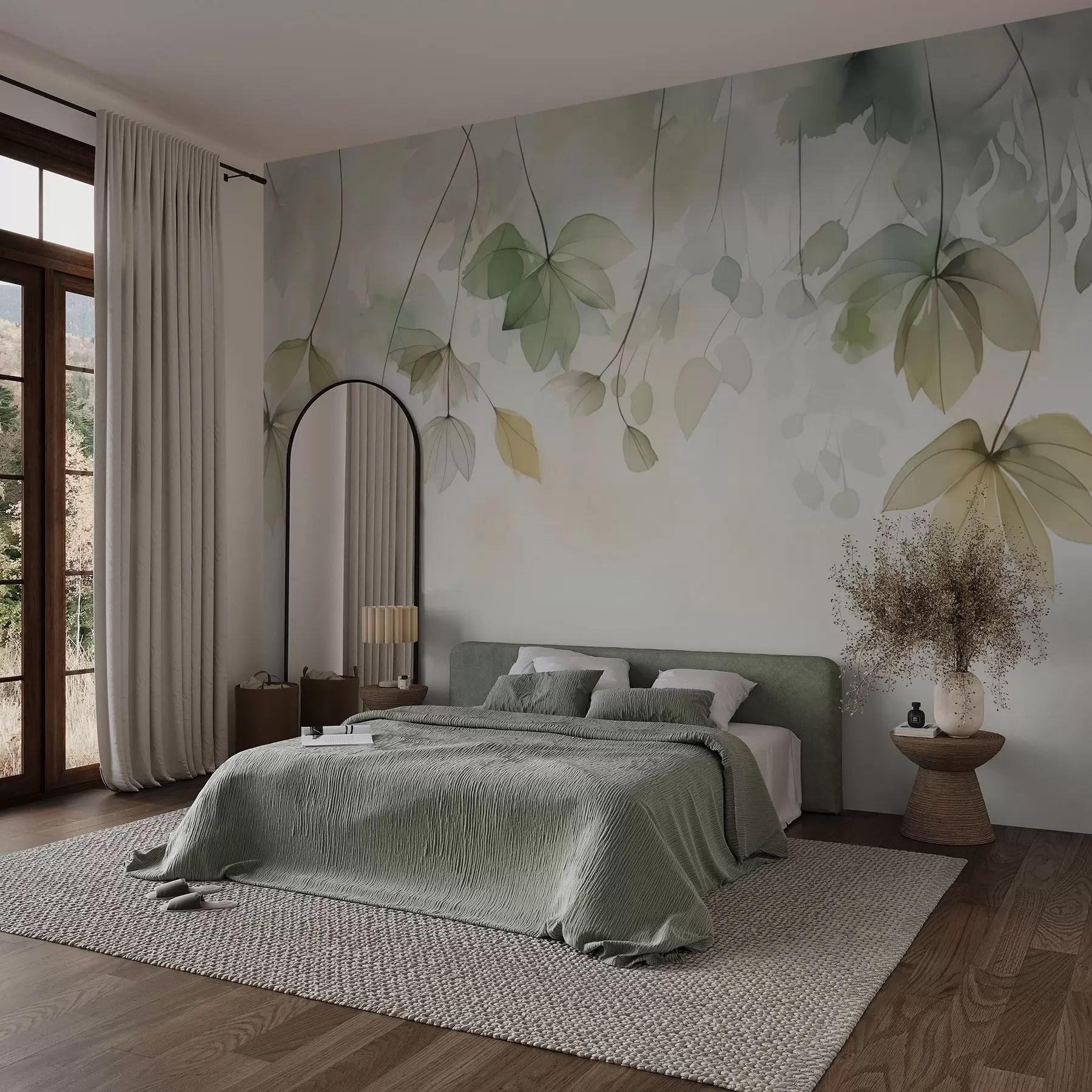 stenske poslikave Abstraktna imitacija vegetacije v akvarelu w02637