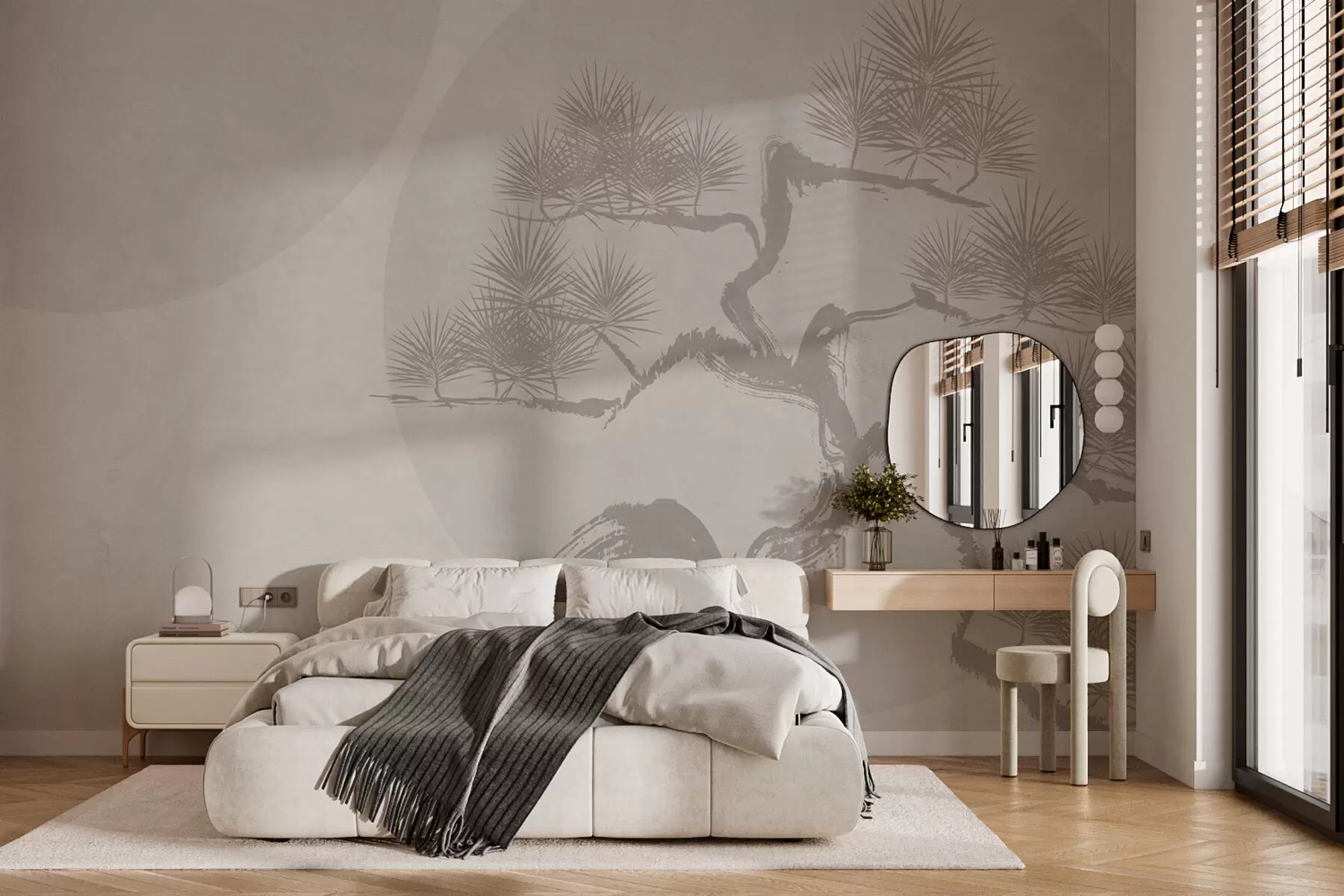 stenske poslikave Bonsaj japonski minimalizem geometrija grunge ozadje w08556