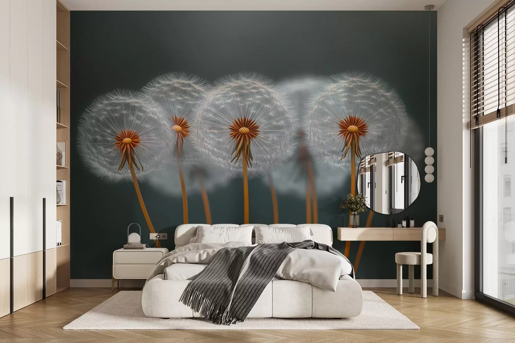 stenske poslikave Zračni regrat na temnem naravnem ozadju w08498