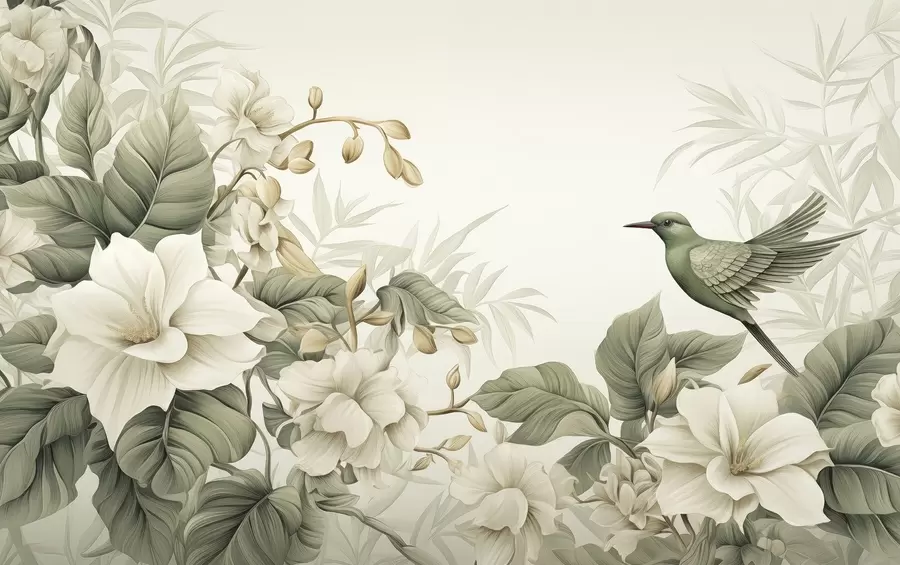 stenske poslikave Tropska pokrajina s cvetjem w02844