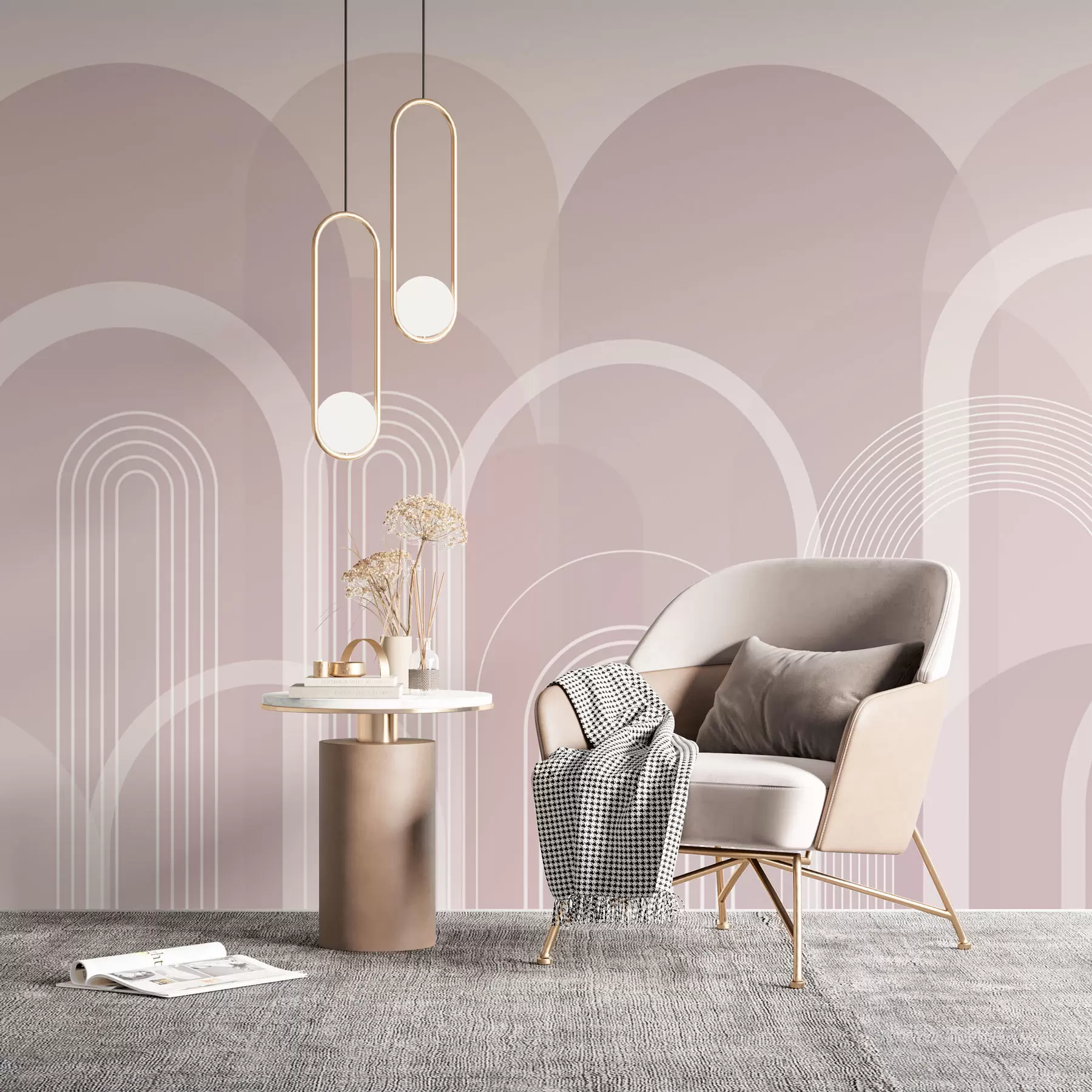 stenske poslikave Geometrijski loki boho w02935