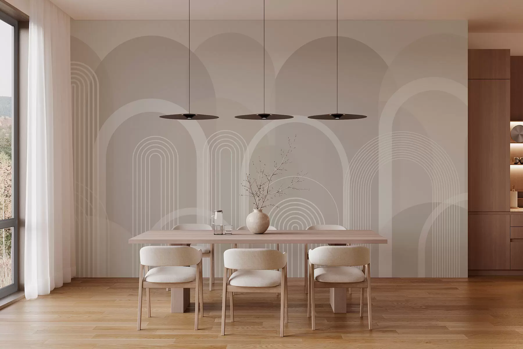 stenske poslikave Geometrijski loki boho w02935v1