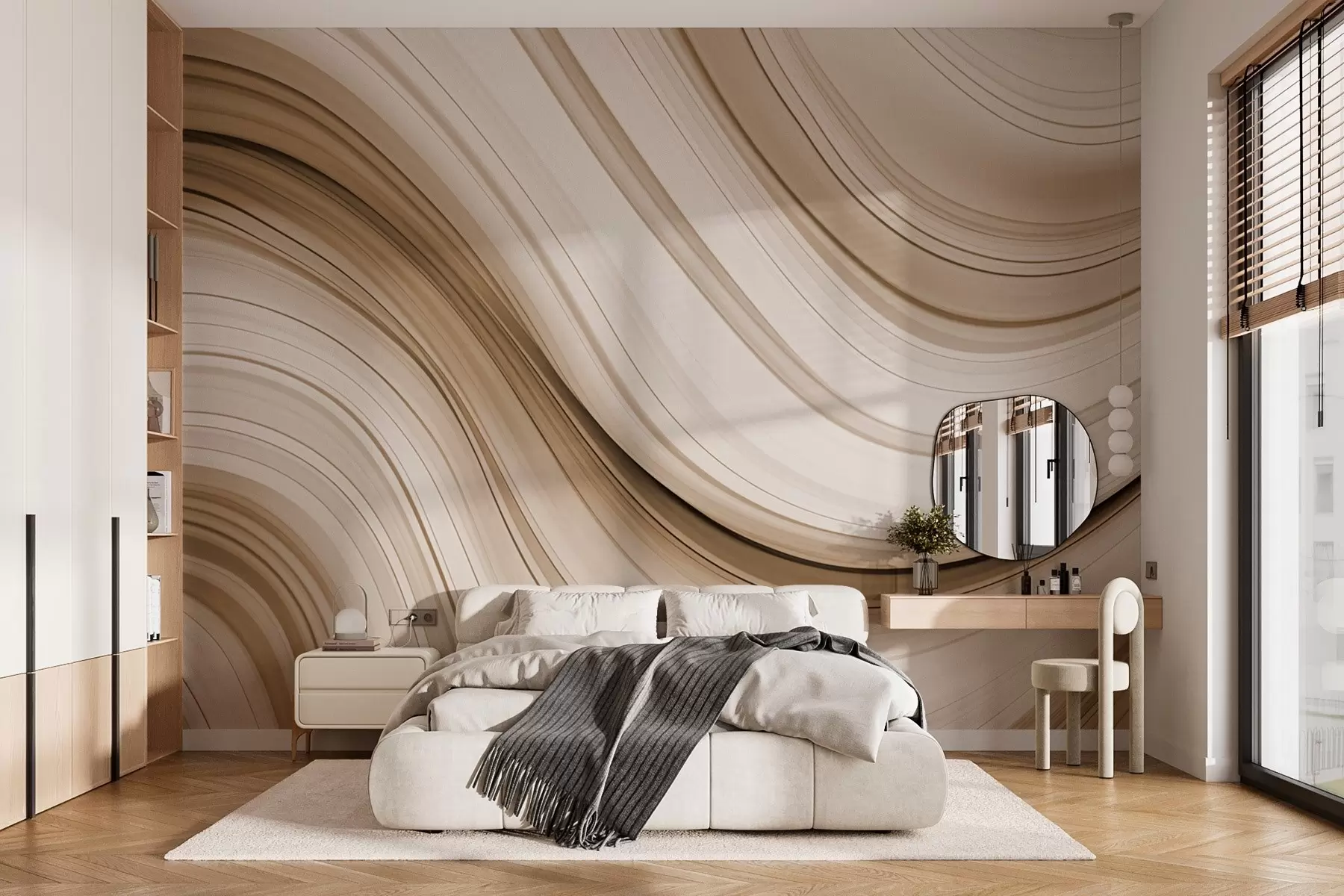 stenske poslikave Abstraktni val w02899