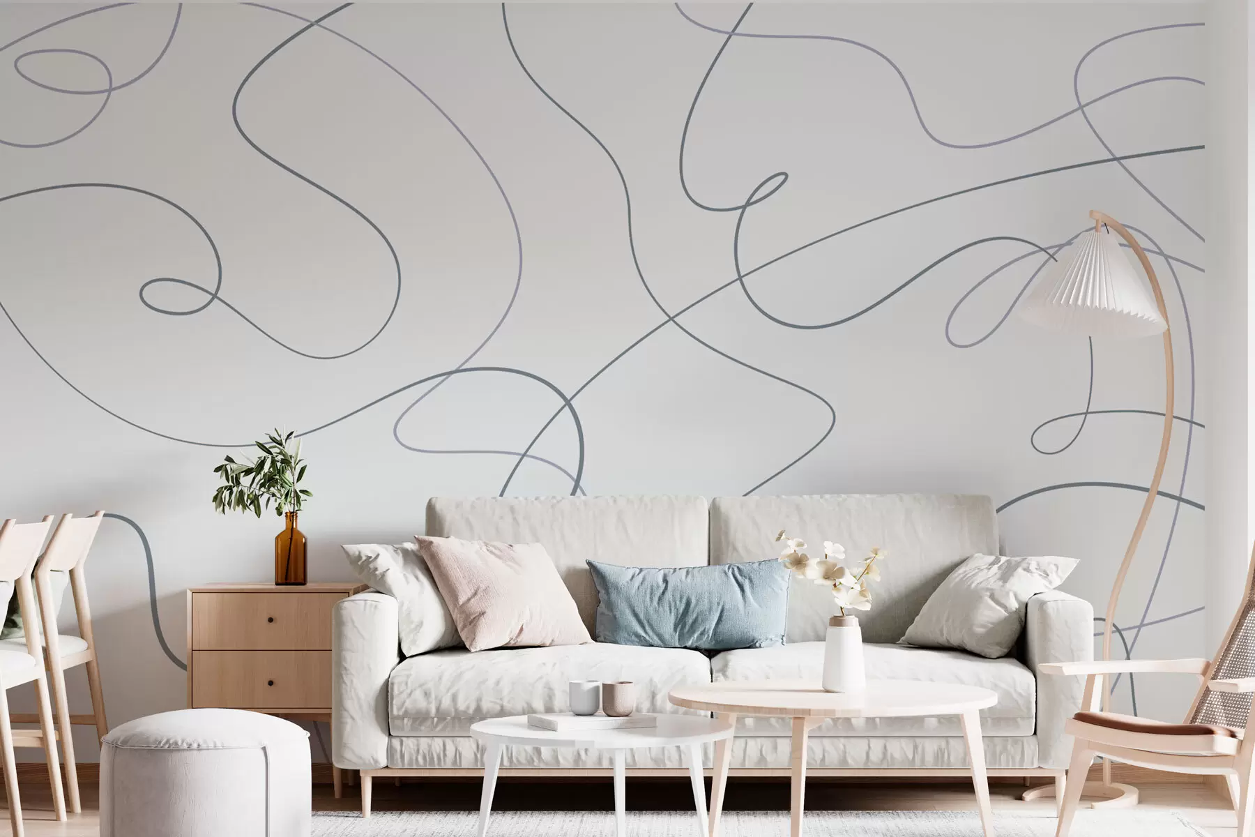 stenske poslikave Abstraktne elegantne linije w03061v1