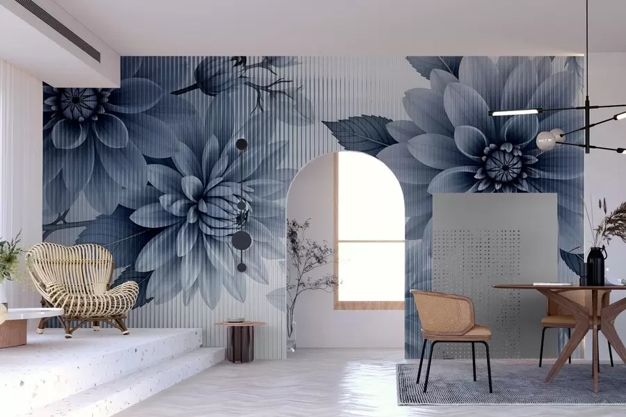 stenske poslikave Velike rože za steklom w03197