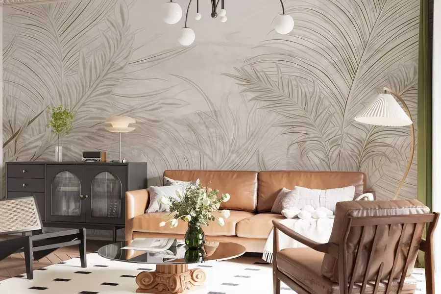 stenske poslikave Elegantni grunge listi w03207
