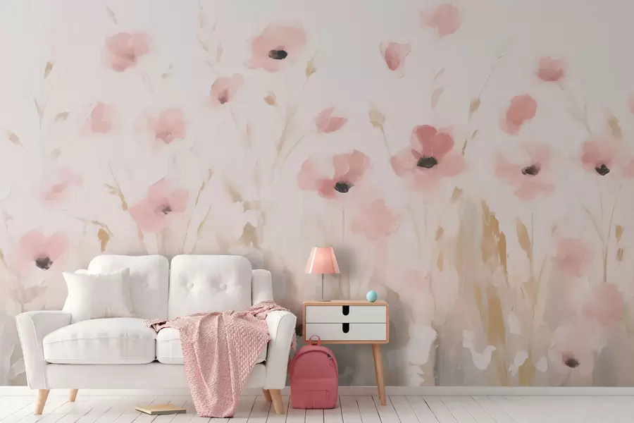 stenske poslikave Roza majhni cvetovi w03307