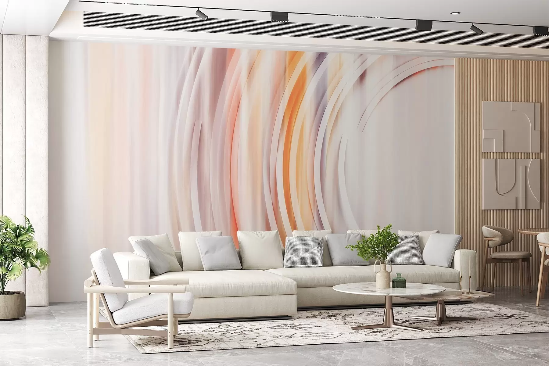 stenske poslikave Abstraktni kaotični obroči w08929