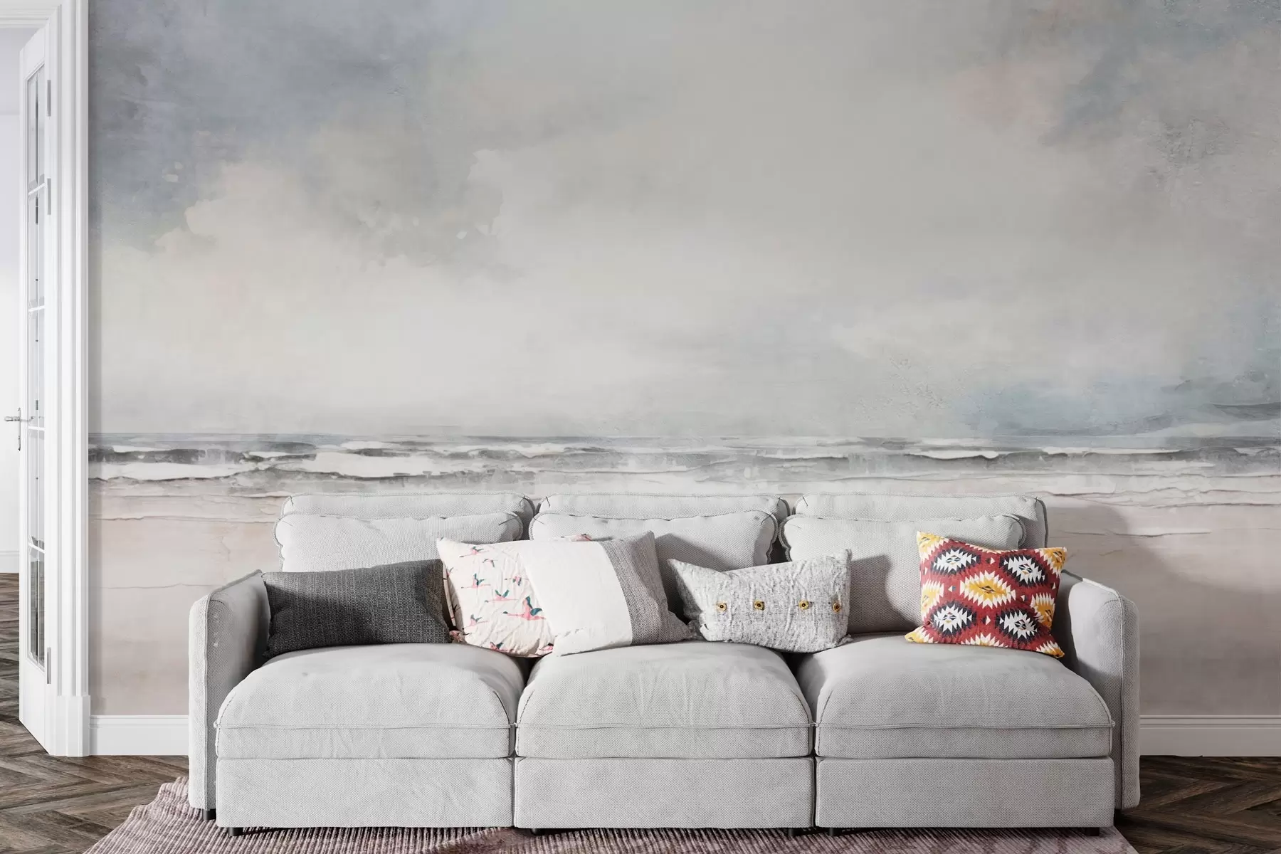 stenske poslikave Abstraktno obzorje srečanja neba in morja w03441