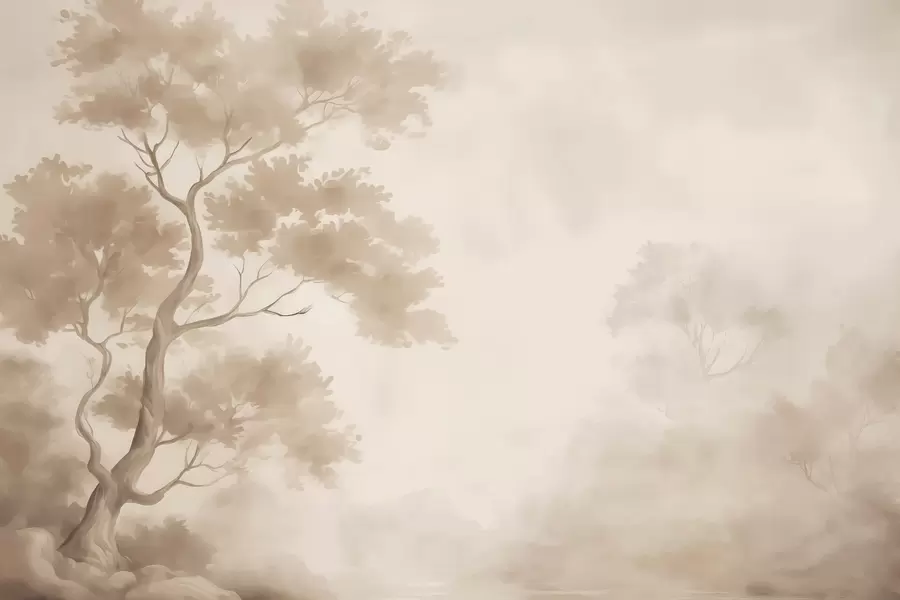 stenske poslikave Drevesna imitacija zamegljenega akvarela w03471