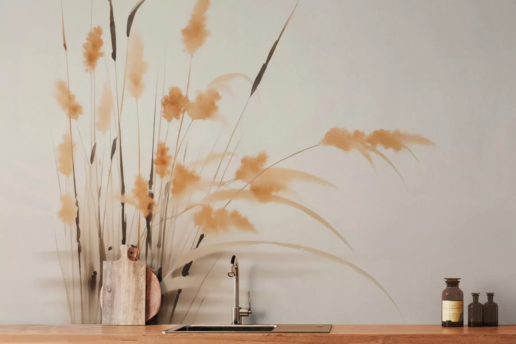 stenske poslikave Imitacija akvarela s trstiko w03463