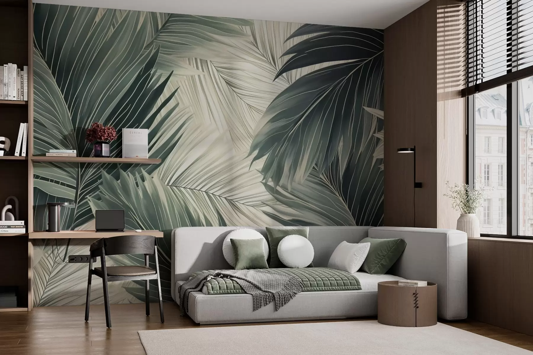 stenske poslikave Palmovi listi z imitacijo teksture w03467