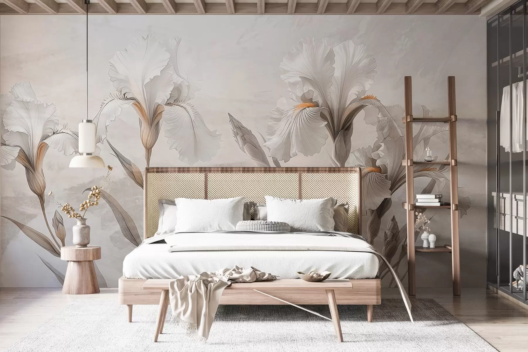 stenske poslikave Občutljiva risba šarenic na steni w03556v1