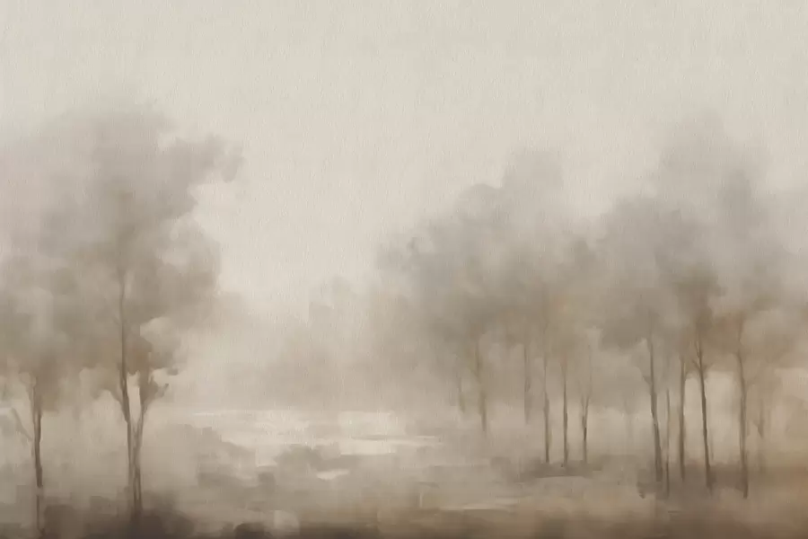 stenske poslikave Abstraktni gozd z učinkom sepije w03596