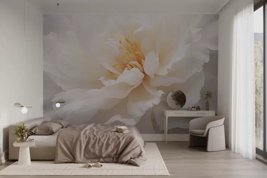 stenske poslikave Cvetoča borovnica s kapljicami rose w03602