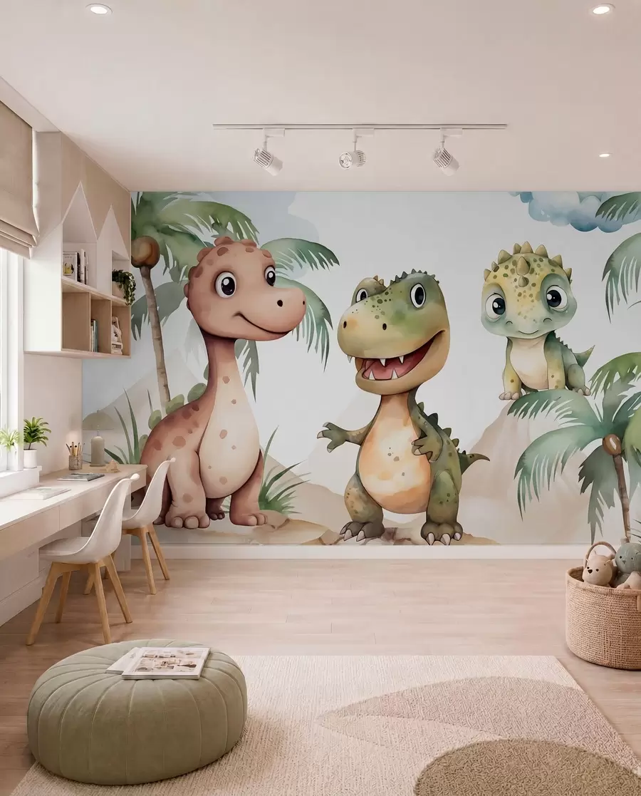 stenske poslikave Trije mali dinozavri w03675