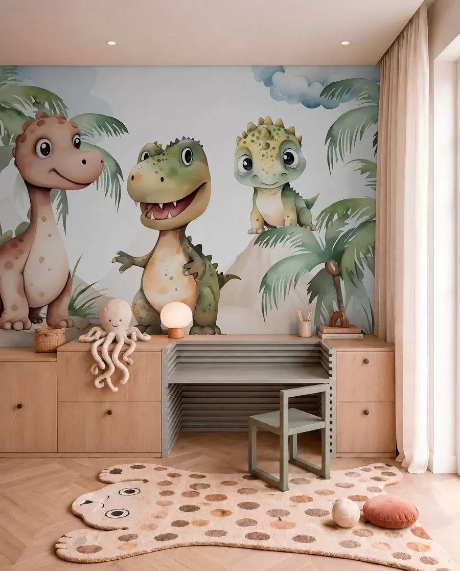 stenske poslikave Trije mali dinozavri w03675