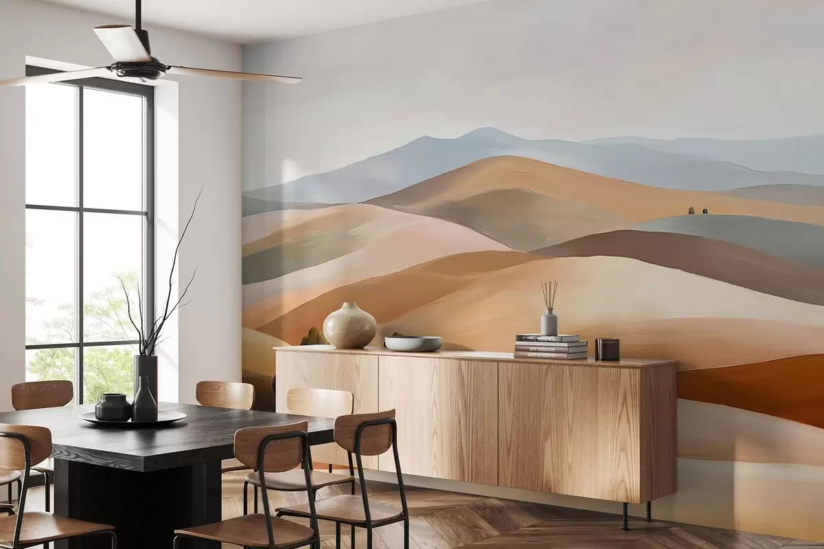 stenske poslikave Pokrajine z drevesi, Toskana, naravne barve, oljni slog w03880