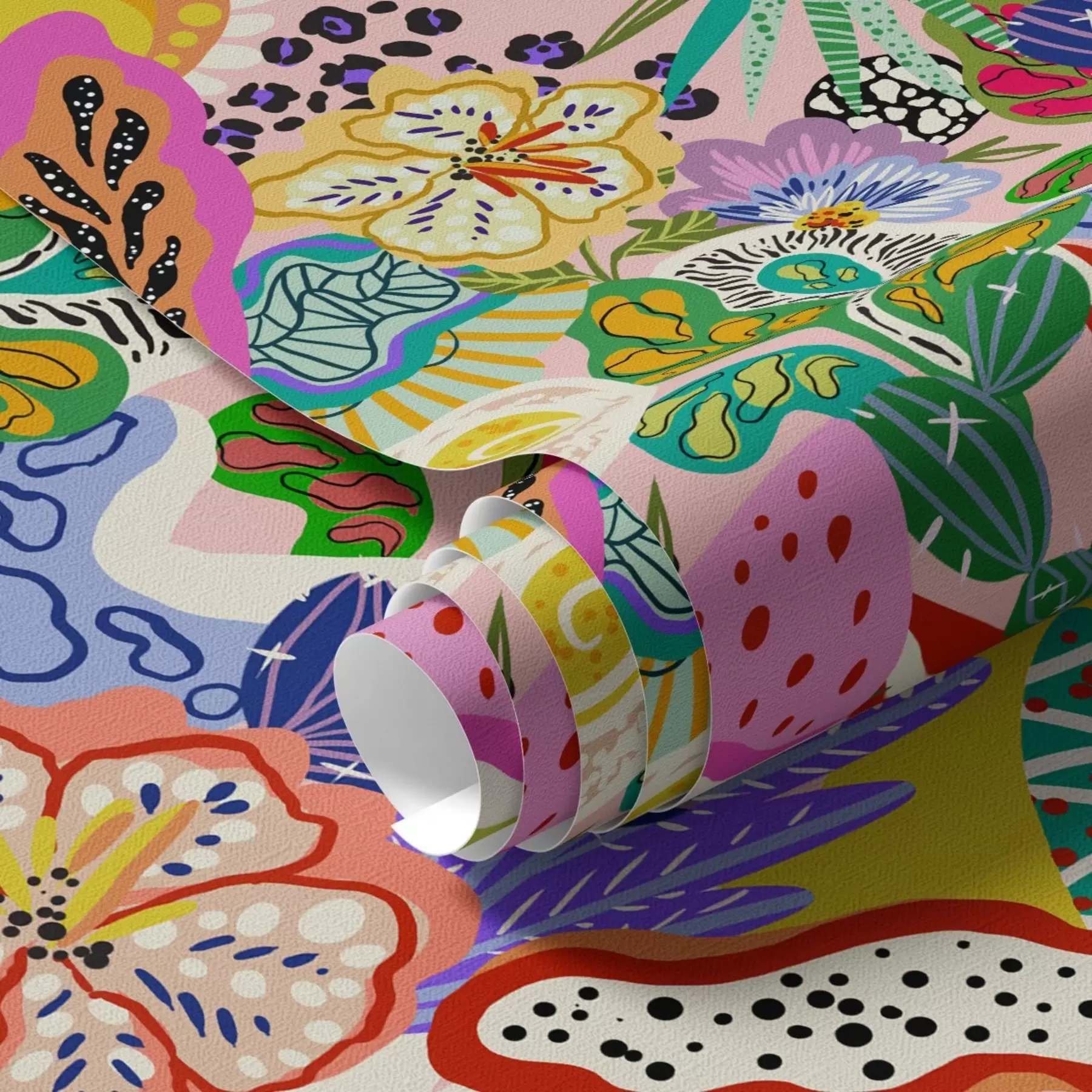 stenske poslikave Abstraktni cvetlični tisk v slogu pop art a00167