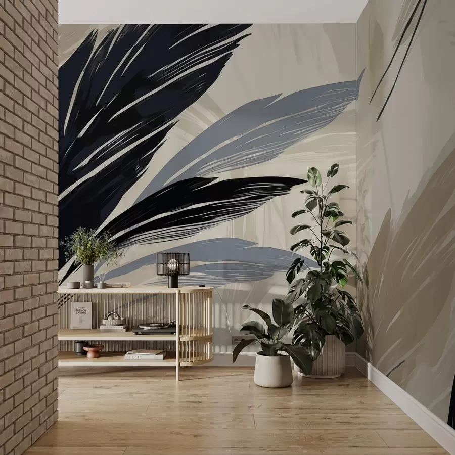 stenske poslikave Abstraktno večbarvno perje w04037v2