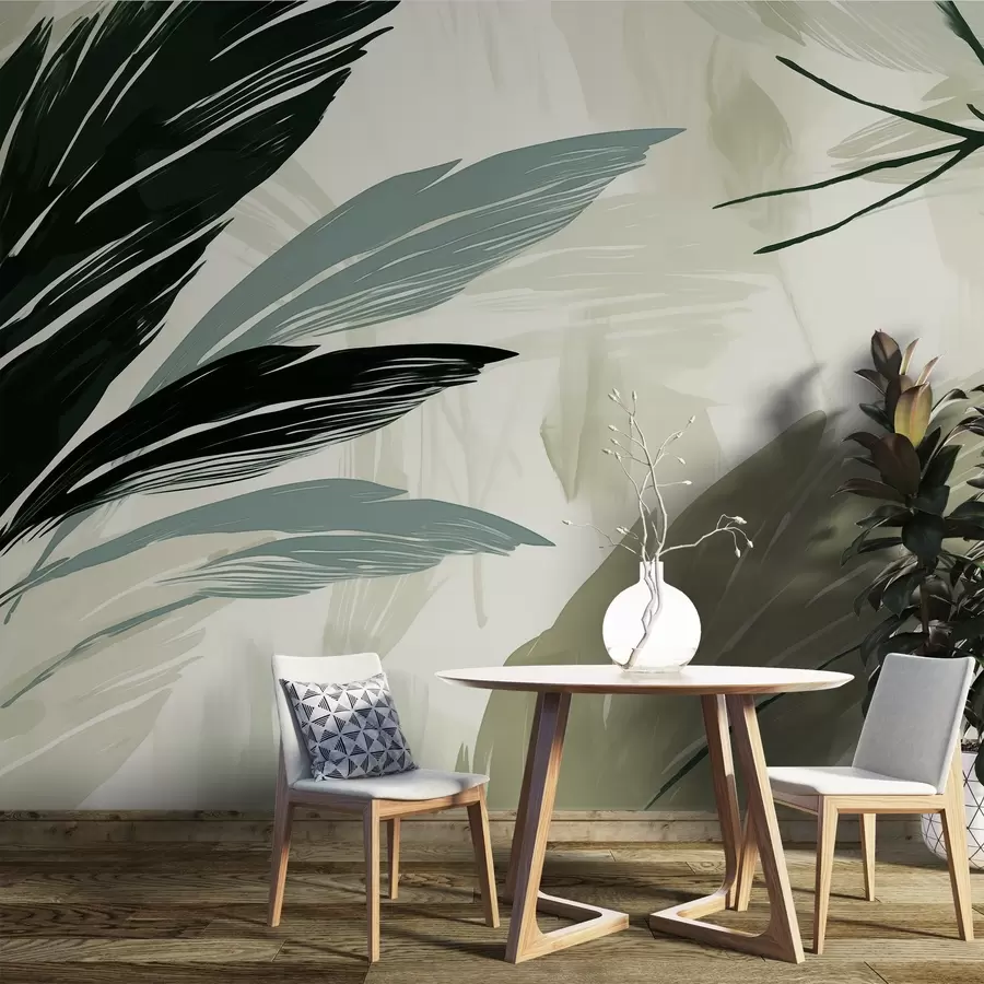 stenske poslikave Abstraktno večbarvno perje w04037v3