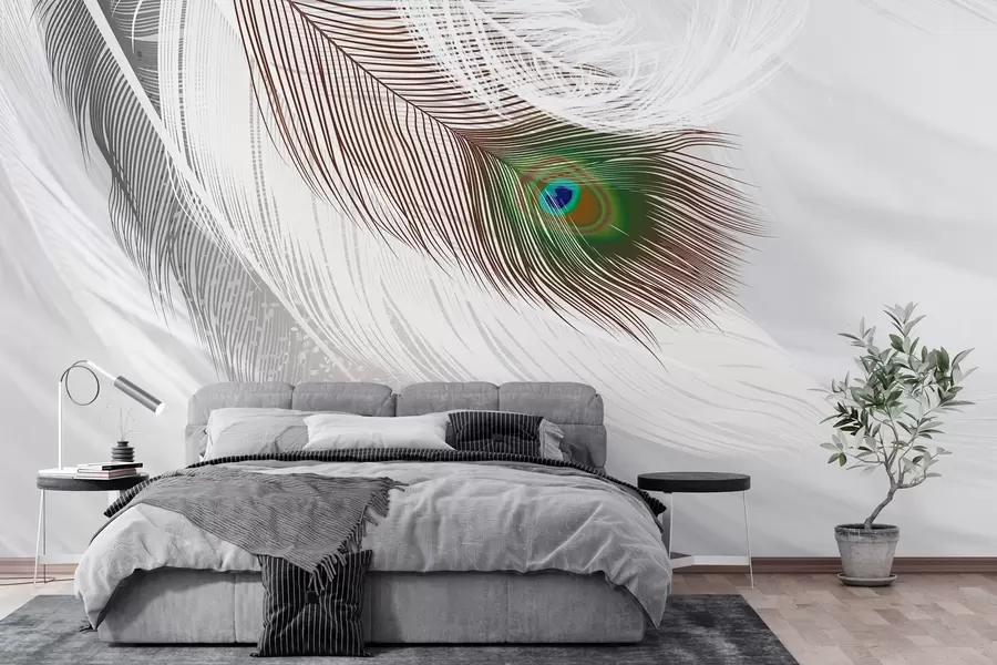 stenske poslikave veliko pavje pero med peresi w03961