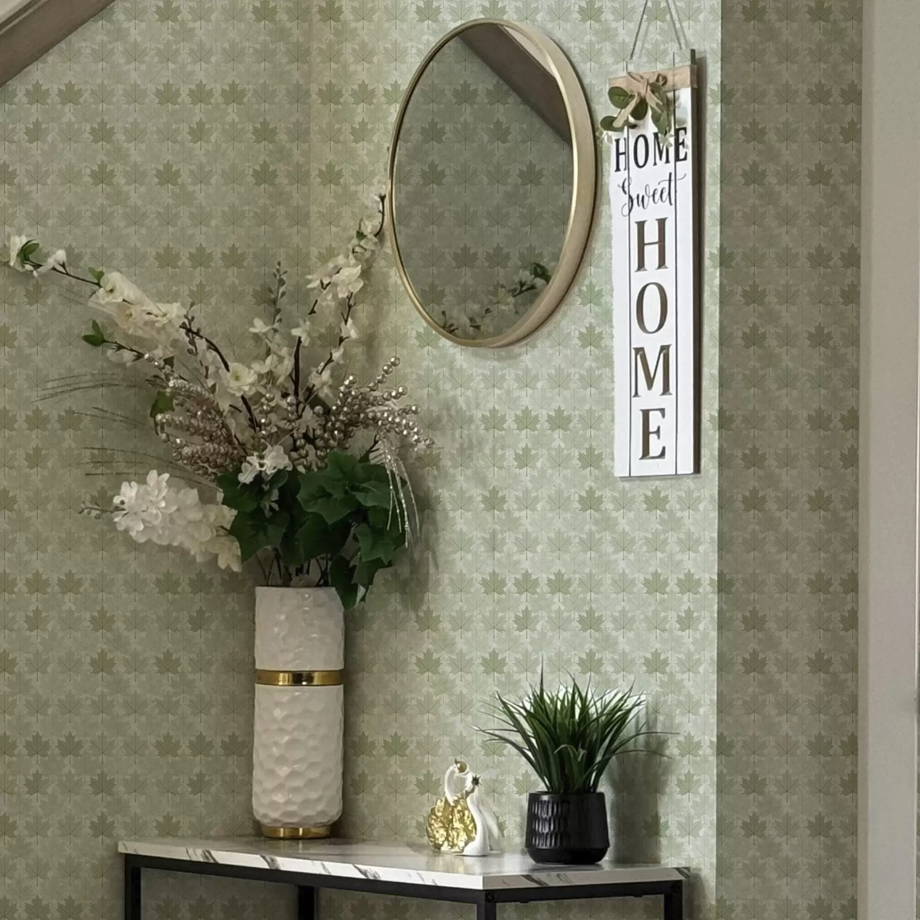 stenske poslikave Svetli vzorec z javorjevimi listi a00195