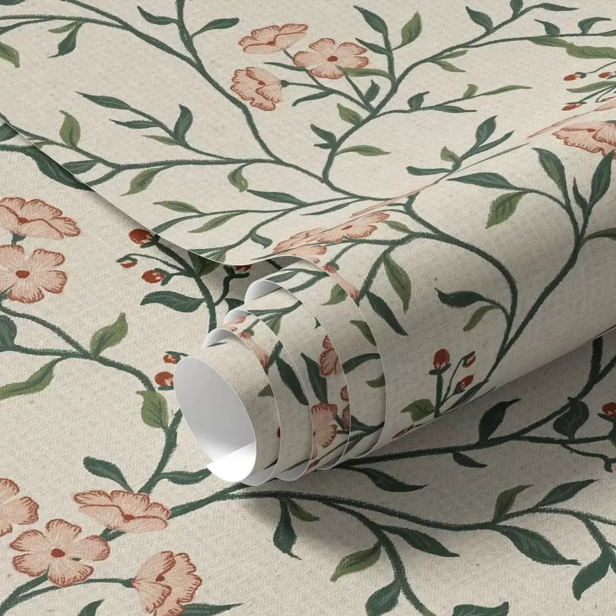 stenske poslikave Aglomerastične veje s koralnimi cvetovi, cvetlični vzorec a00221