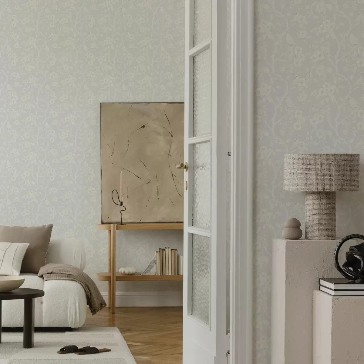 Ozadje Lahkoten vzorec ptic na vejah, pastelna paleta, klasika a00230