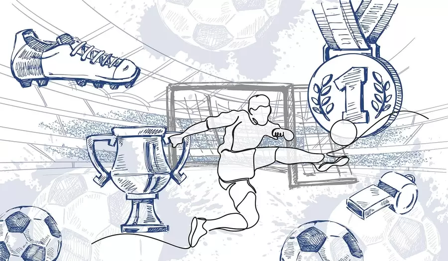 stenske poslikave Nogometni atributi w04108