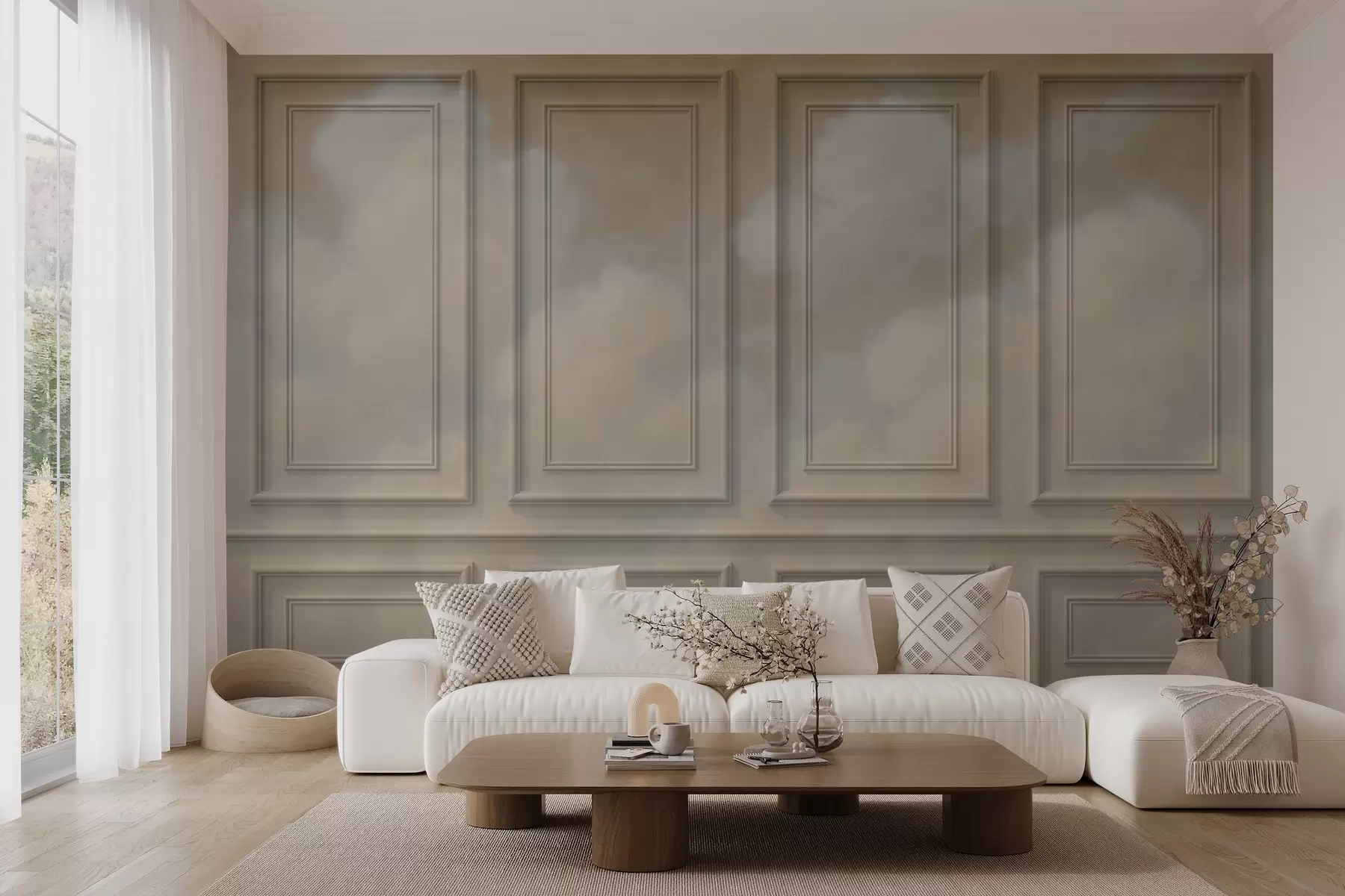 stenske poslikave Imitacija kalupov z zračnimi oblaki w04110v1