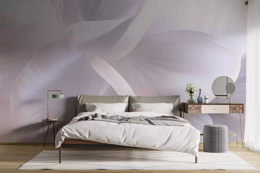 stenske poslikave Abstraktna teksturirana roža z nežnimi cvetnimi listi, mehka osvetlitev, elegantna kompozicija, minimalistična estetika w09211