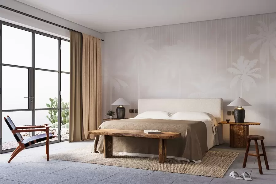 stenske poslikave Megla s palmami w04180v2