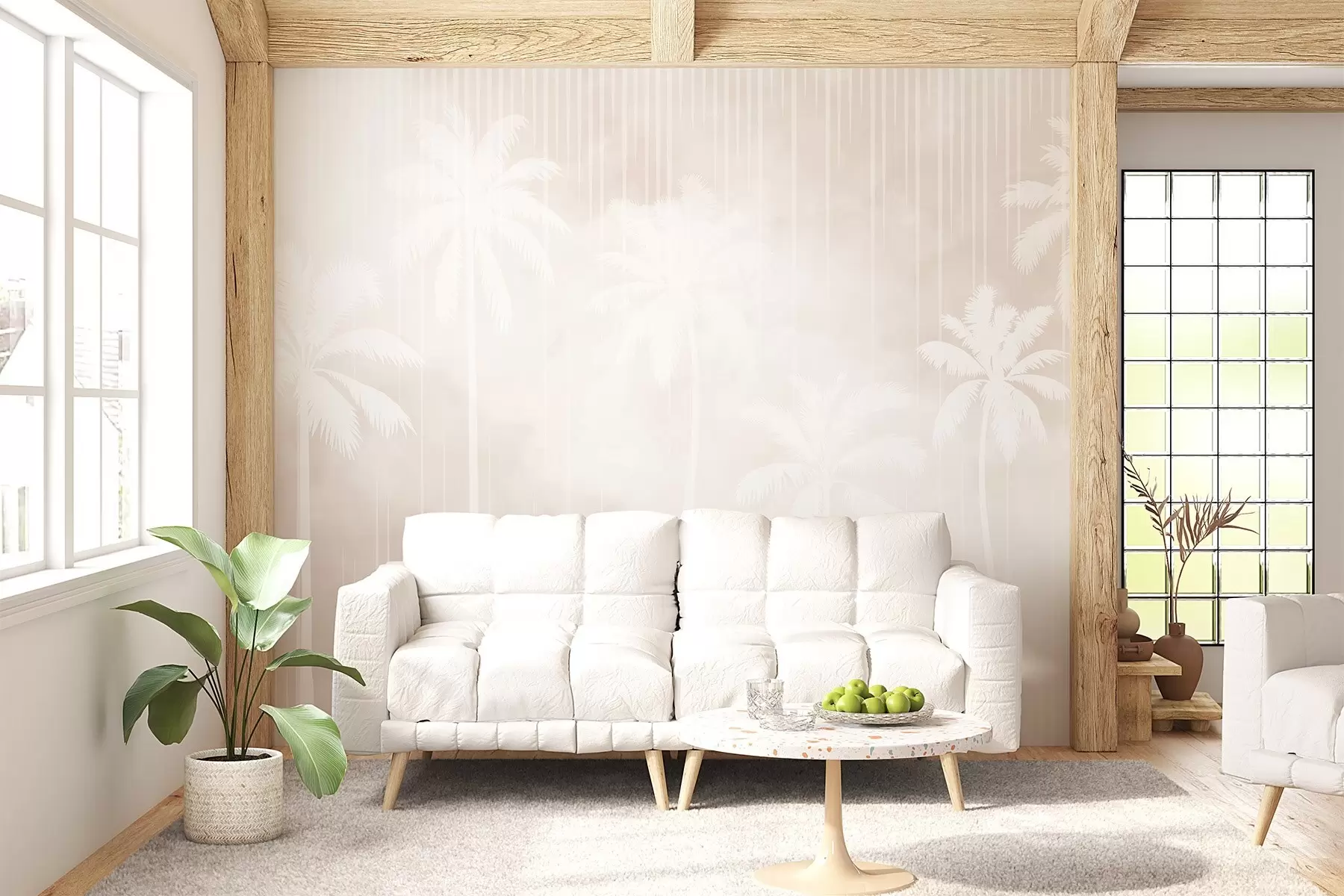 stenske poslikave Megla s palmami w04180v2