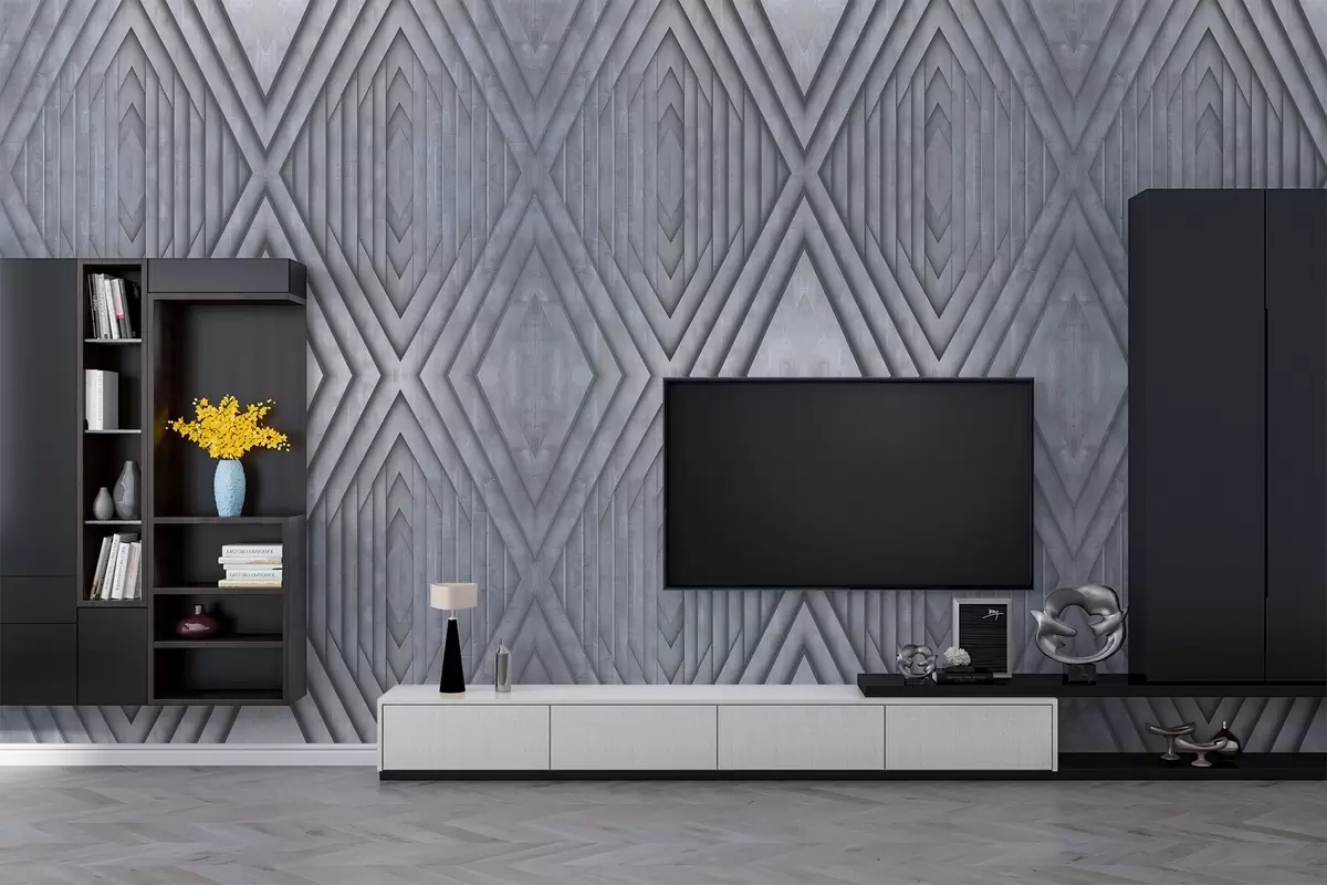 stenske poslikave imitacija lesenih plošč v hladnih sivih barvah w04168v2