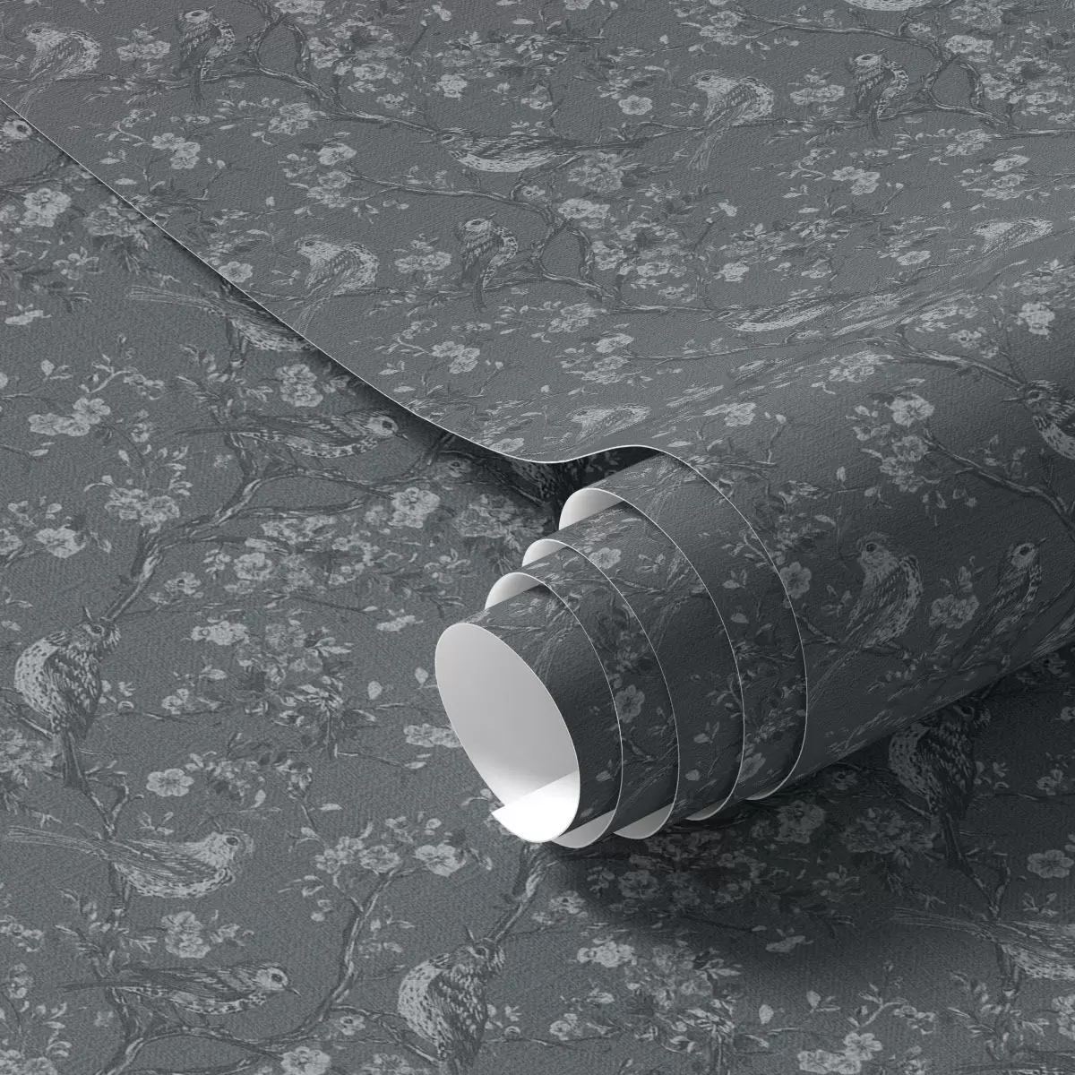 Ozadje Temen vzorec s pticami in cvetjem, klasičen slog a00281