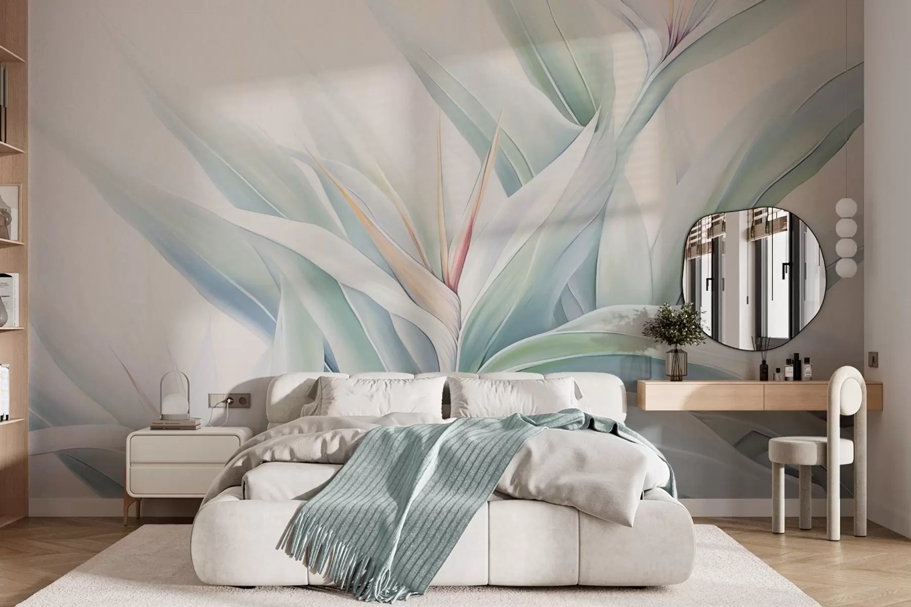 stenske poslikave Strelitzia listje w04264