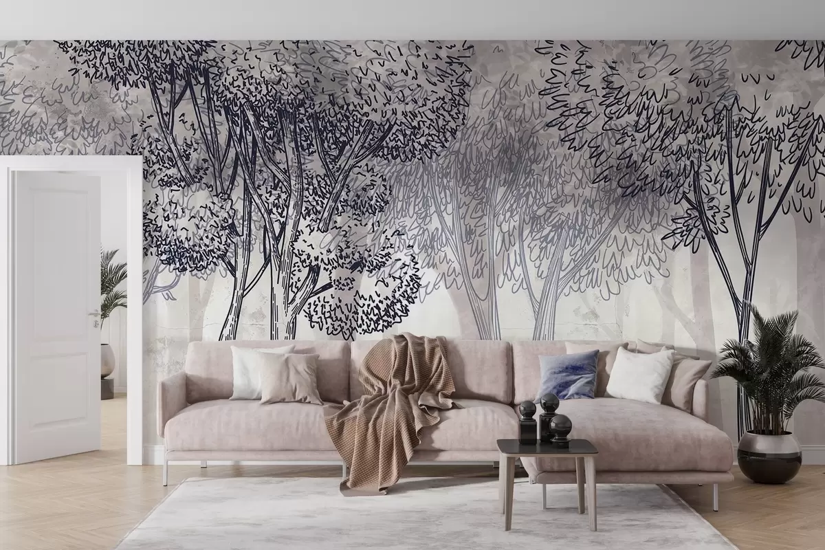 stenske poslikave Bujna listnata drevesa w04251v1