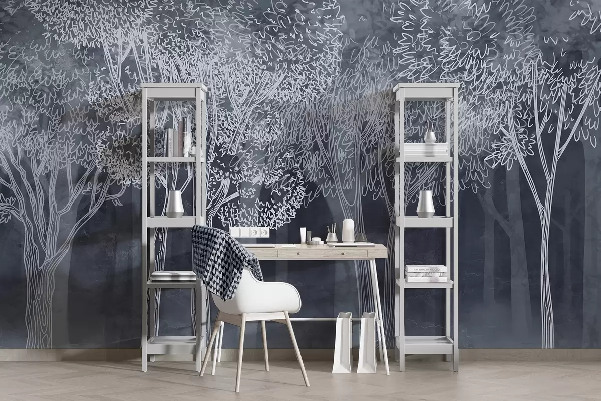 stenske poslikave Bujna listnata drevesa w04251v2