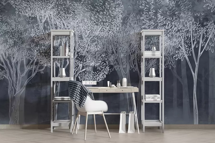 stenske poslikave Bujna listnata drevesa w04251v2